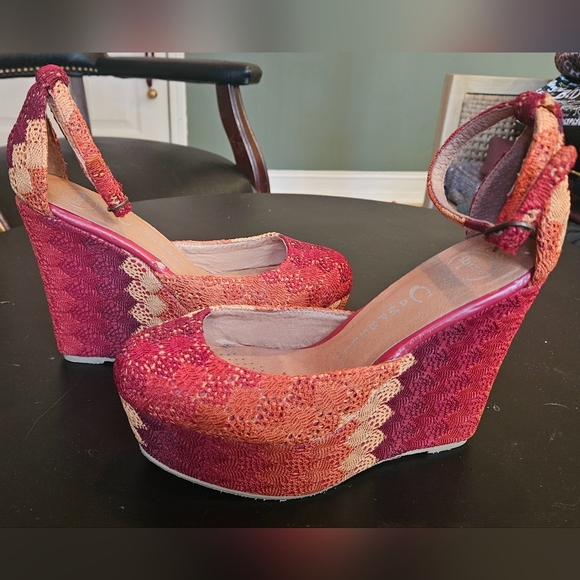 JEFFERY CAMPBELL Crochet/lace wedge platform. Size 9 - Picture 6 of 12